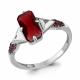 Серебряное кольцо AQUAMARINE с фианитом и гранатом