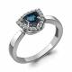 Серебряное кольцо AQUAMARINE с фианитом и Лондон топазом