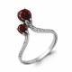 Серебряное кольцо AQUAMARINE с фианитом и гранатом