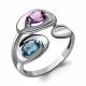 Серебряное кольцо AQUAMARINE с топазом, аметистом и миксом камней