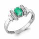 Серебряное кольцо AQUAMARINE с фианитом и агатом