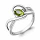 Серебряное кольцо AQUAMARINE с фианитом и хризолитом