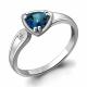 Серебряное кольцо AQUAMARINE с фианитом и Лондон топазом