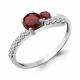 Серебряное кольцо AQUAMARINE с фианитом и гранатом