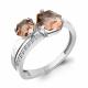 Серебряное кольцо AQUAMARINE с фианитом и морганитом
