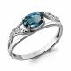 Серебряное кольцо AQUAMARINE с фианитом и Лондон топазом