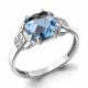 Серебряное кольцо AQUAMARINE с топазом и фианитом