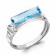 Серебряное кольцо AQUAMARINE с топазом и фианитом