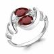 Серебряное кольцо AQUAMARINE с фианитом и гранатом