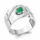 Серебряное кольцо AQUAMARINE с фианитом и агатом
