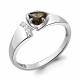 Серебряное кольцо AQUAMARINE с фианитом и кварцем