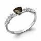 Серебряное кольцо AQUAMARINE с фианитом и кварцем
