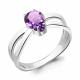 Серебряное кольцо AQUAMARINE с аметистом