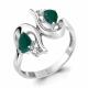 Серебряное кольцо AQUAMARINE с фианитом и агатом