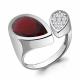 Серебряное кольцо AQUAMARINE с фианитом и гранатом