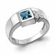 Серебряное кольцо AQUAMARINE с фианитом и Лондон топазом