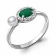 Серебряное кольцо AQUAMARINE с фианитом, агатом и жемчугом