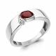 Серебряное кольцо AQUAMARINE с фианитом и гранатом
