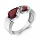 Серебряное кольцо AQUAMARINE с фианитом и гранатом