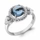 Серебряное кольцо AQUAMARINE с фианитом и Лондон топазом