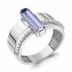 Серебряное кольцо AQUAMARINE с фианитом и танзанитом