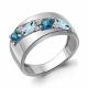 Серебряное кольцо AQUAMARINE с топазом, фианитом и Лондон топазом