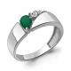 Серебряное кольцо AQUAMARINE с фианитом и агатом