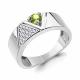 Серебряное кольцо AQUAMARINE с фианитом и хризолитом