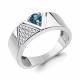 Серебряное кольцо AQUAMARINE с фианитом и Лондон топазом