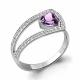 Серебряное кольцо AQUAMARINE с фианитом и аметистом