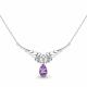 Серебряное колье AQUAMARINE с фианитом и аметистом