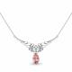 Серебряное колье AQUAMARINE с фианитом и морганитом