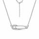 Серебряное колье AQUAMARINE с фианитом