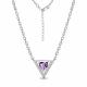 Серебряное колье AQUAMARINE с фианитом и аметистом