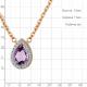 Колье из золочёного серебра AQUAMARINE с фианитом и аметистом