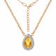 Колье из золочёного серебра AQUAMARINE с фианитом и цитрином