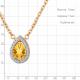 Колье из золочёного серебра AQUAMARINE с фианитом и цитрином