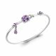 Серебряный браслет AQUAMARINE с фианитом и аметистом