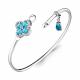 Серебряный браслет AQUAMARINE с топазом и фианитом