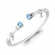 Серебряный браслет AQUAMARINE с топазом и фианитом