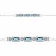 Серебряный браслет AQUAMARINE с фианитом и турмалином