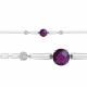Серебряный браслет AQUAMARINE с фианитом и аметистом