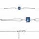 Серебряный браслет AQUAMARINE с фианитом и Лондон топазом
