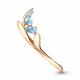 Брошь из золочёного серебра AQUAMARINE с топазом