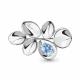 Серебряная брошь AQUAMARINE с топазом и фианитом