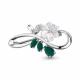 Серебряная брошь AQUAMARINE с фианитом, агатом и перламутром