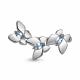 Серебряная брошь AQUAMARINE с топазом