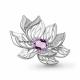 Серебряная брошь AQUAMARINE с фианитом и аметистом