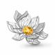 Серебряная брошь AQUAMARINE с фианитом и цитрином