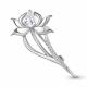 Серебряная брошь AQUAMARINE с фианитом
